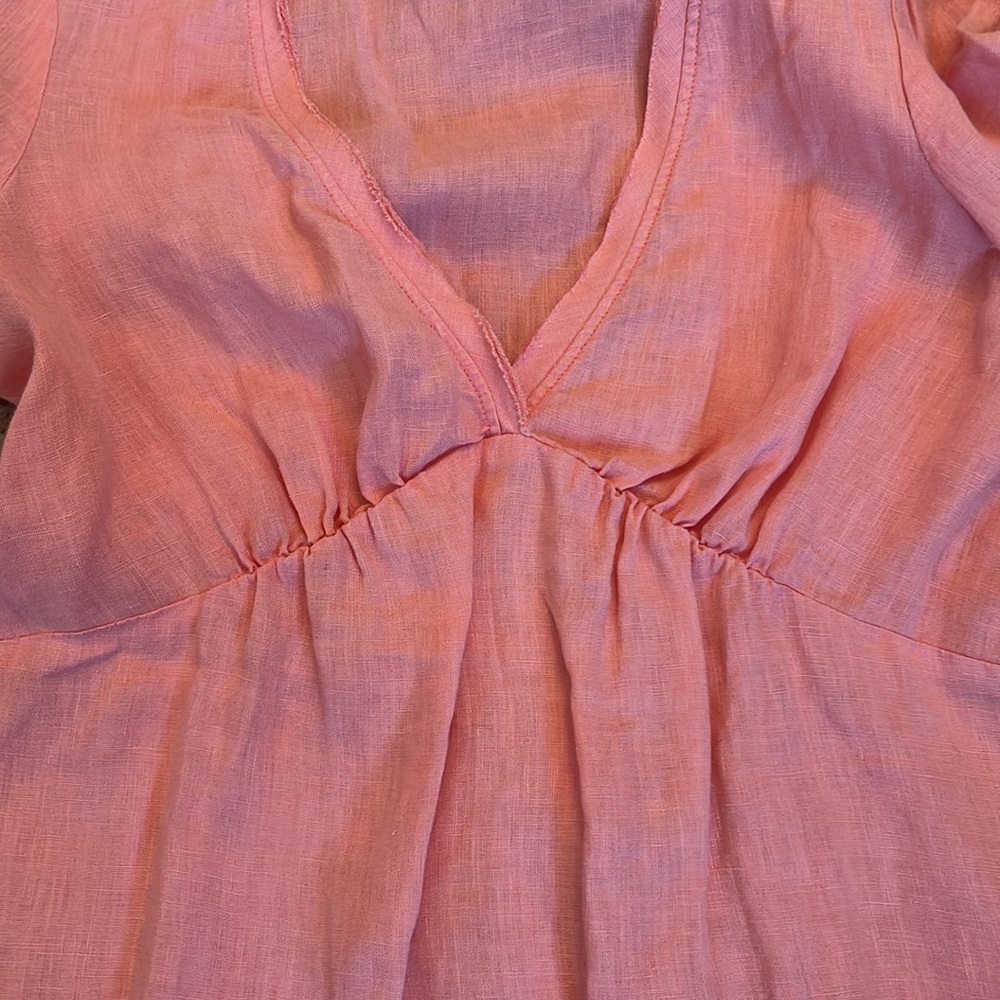 Women’s Banana Republic Salmon Linen Short Sleeve Blouse. Size S - Picture 7 of 7